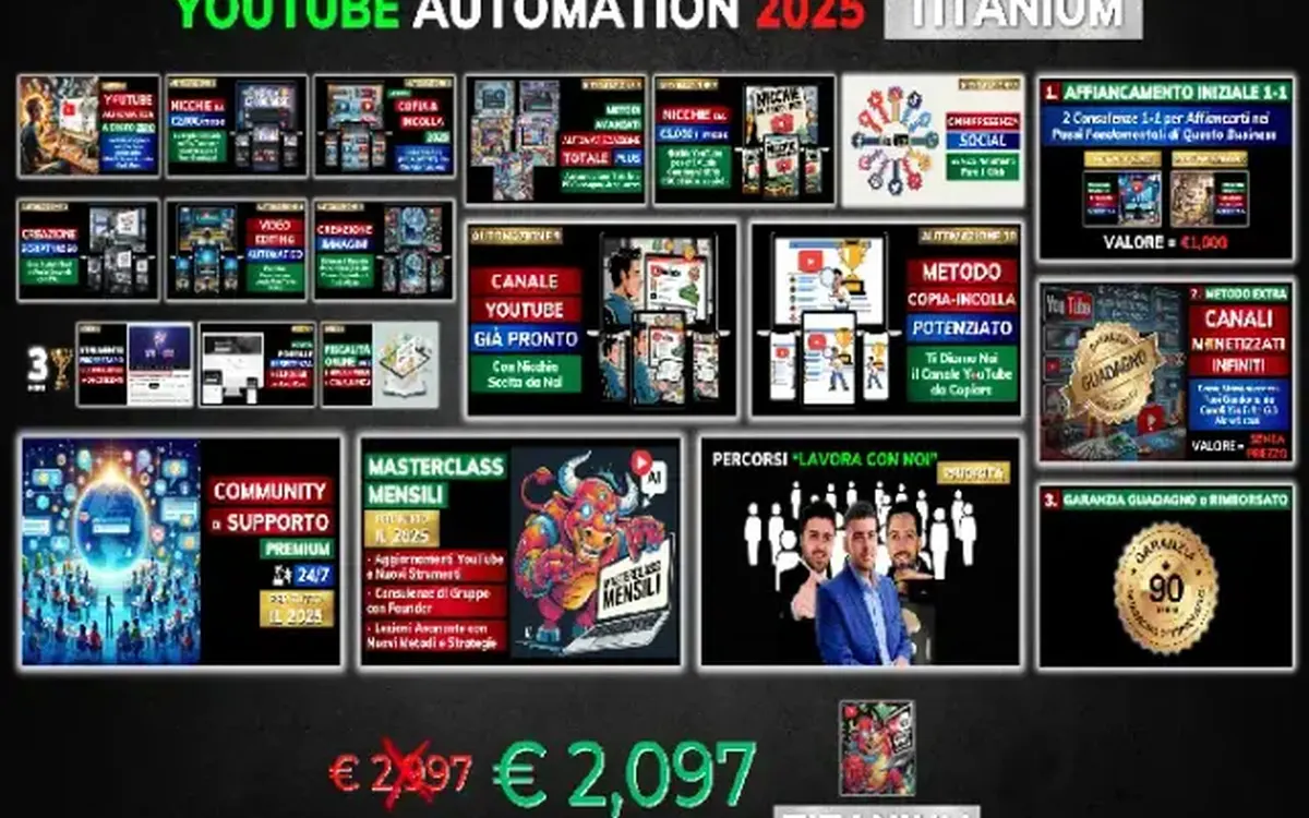 Scarica Miglior Business YouTube Automation 2025 TITANIUM – Mirco Delfino